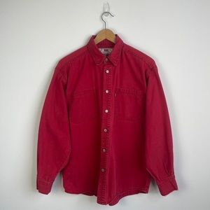 Levi’s Denim Button Up Shirt Red Men Size XL